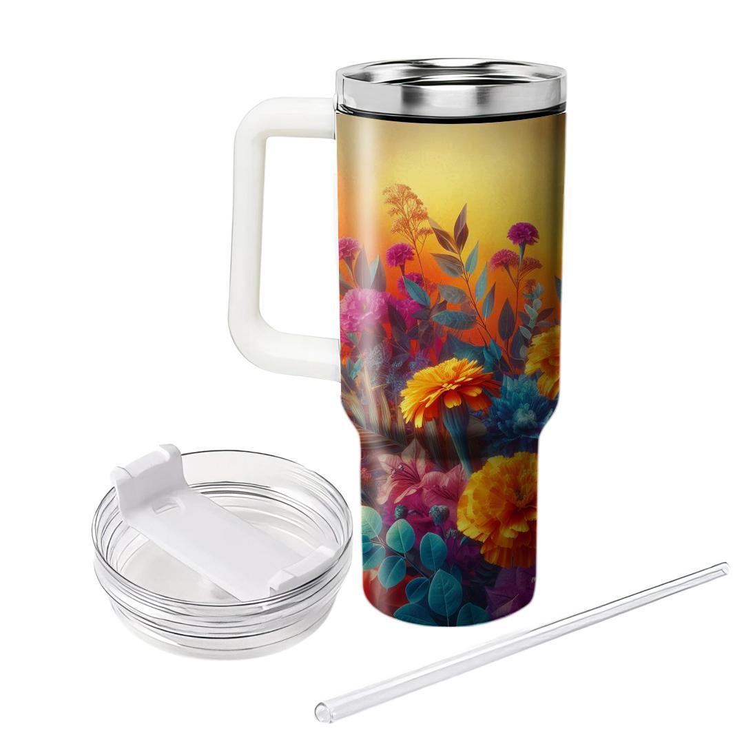 Sunset Floral Fiesta  Tumblers For Gifts