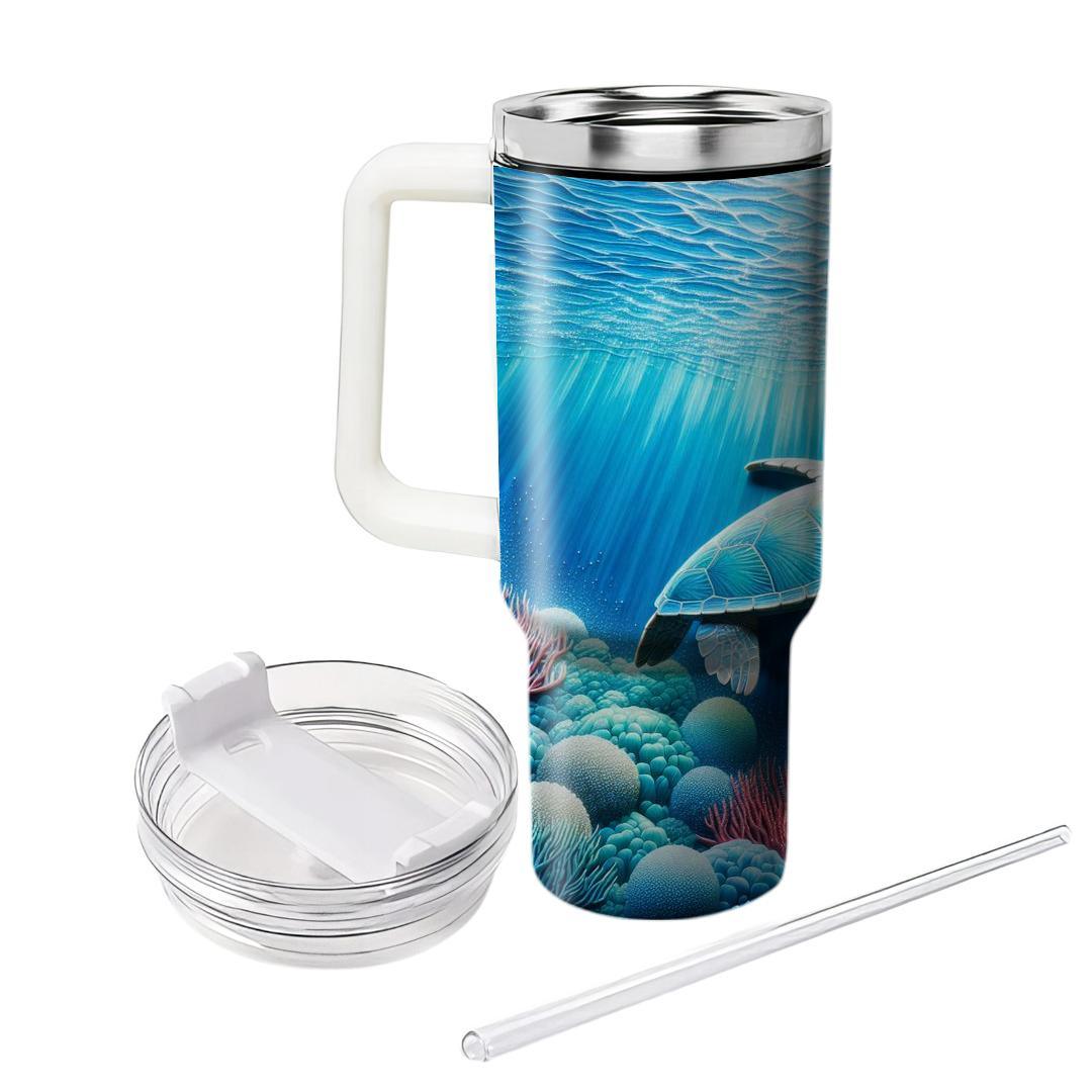 Underwater Wonderland Turtle  Travel Tumblers