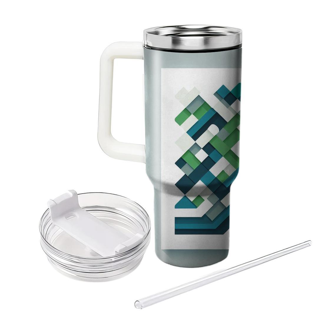 Layered Square Pattern  Personalized Tumblers