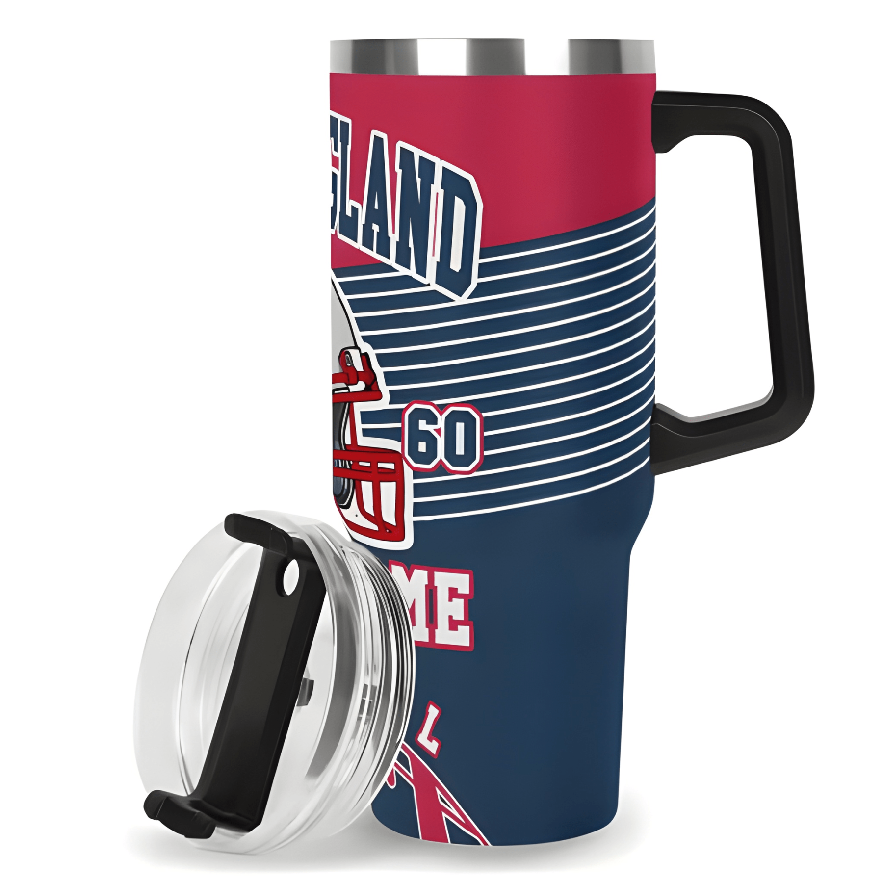 Custom New England Stainless Steel Cup with Name Straw And  Handle