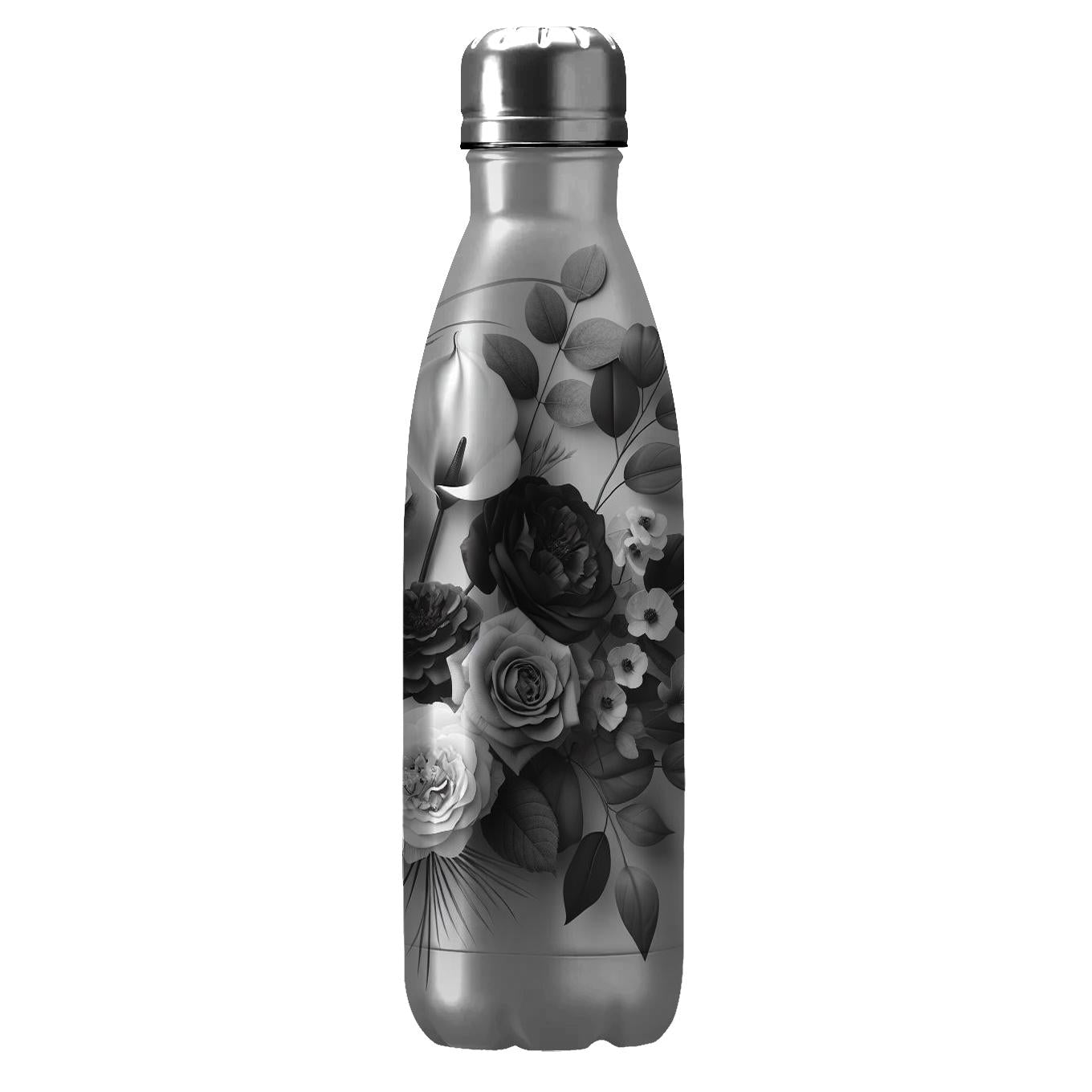 Chic Monochrome Petals Tumblers With Lids