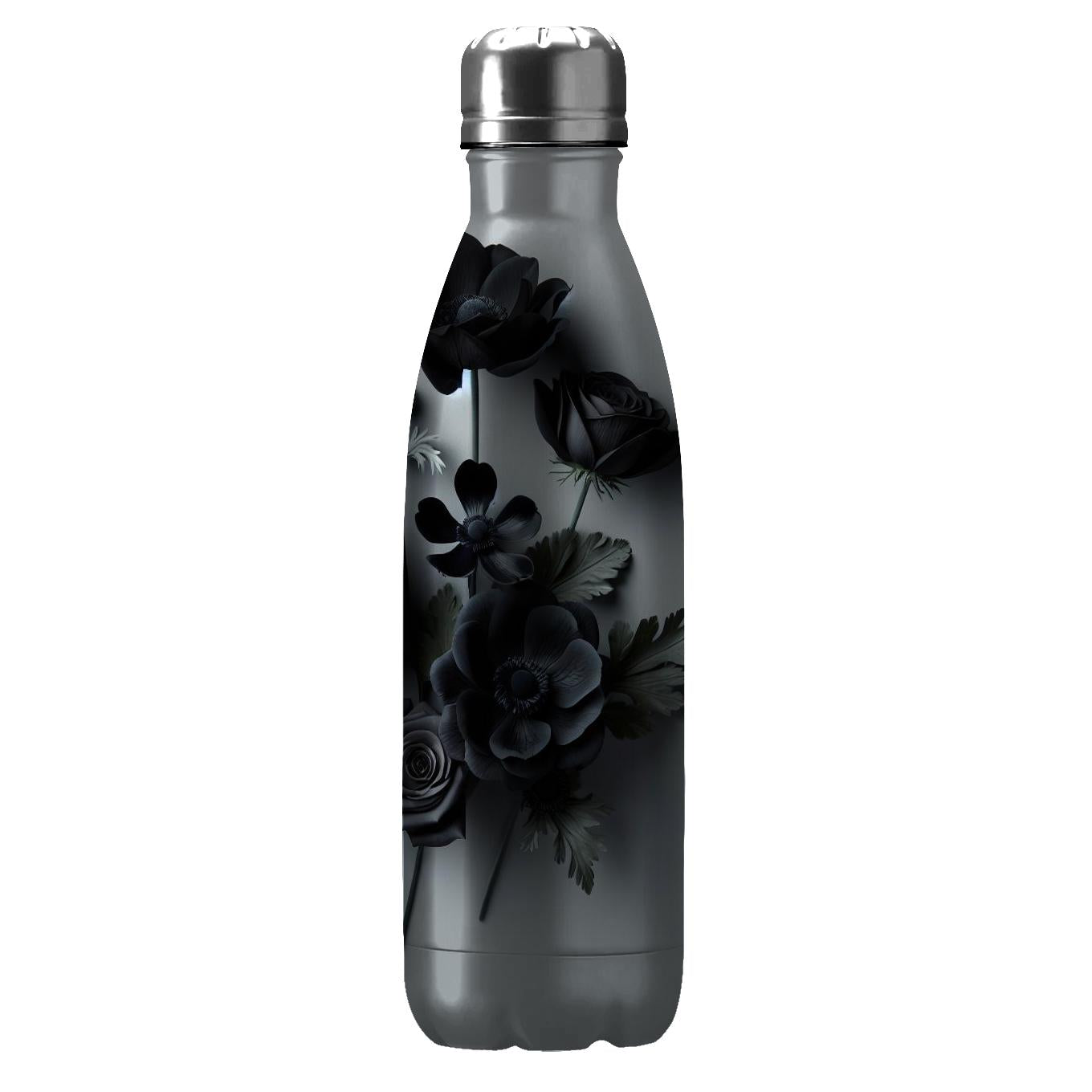 Chic Black Floral Elegance Insulated Tumblers
