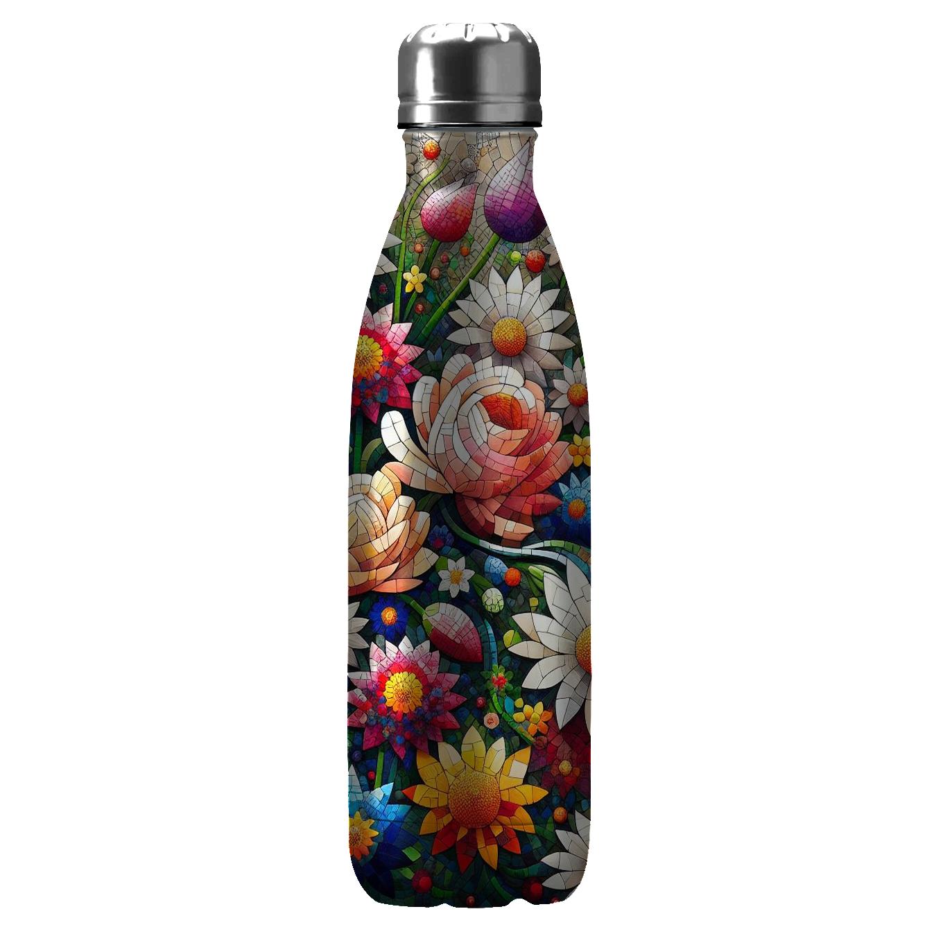Floral Mosaic Tumblers With Lids