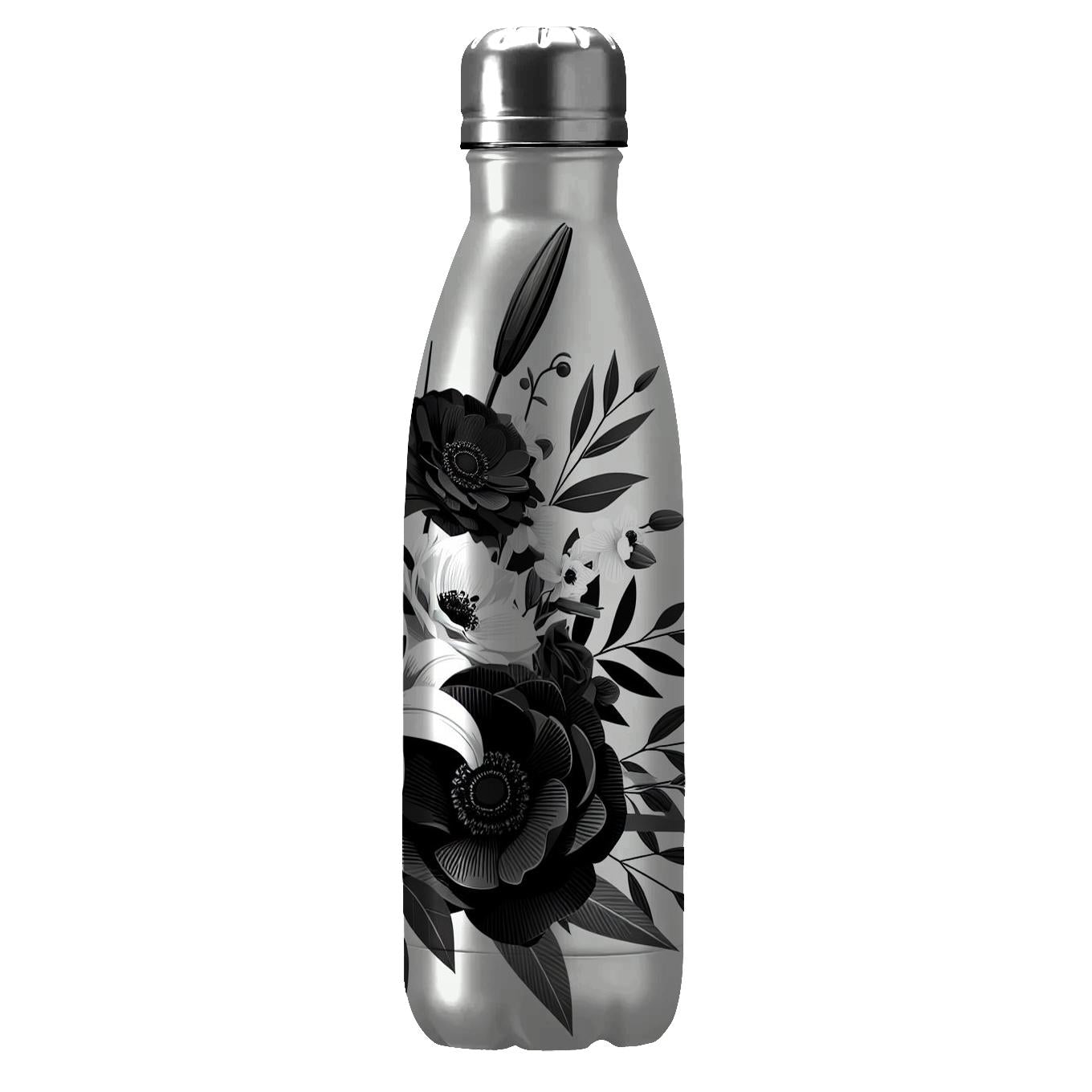 Chic Monochrome Florals Tumblers With Lids