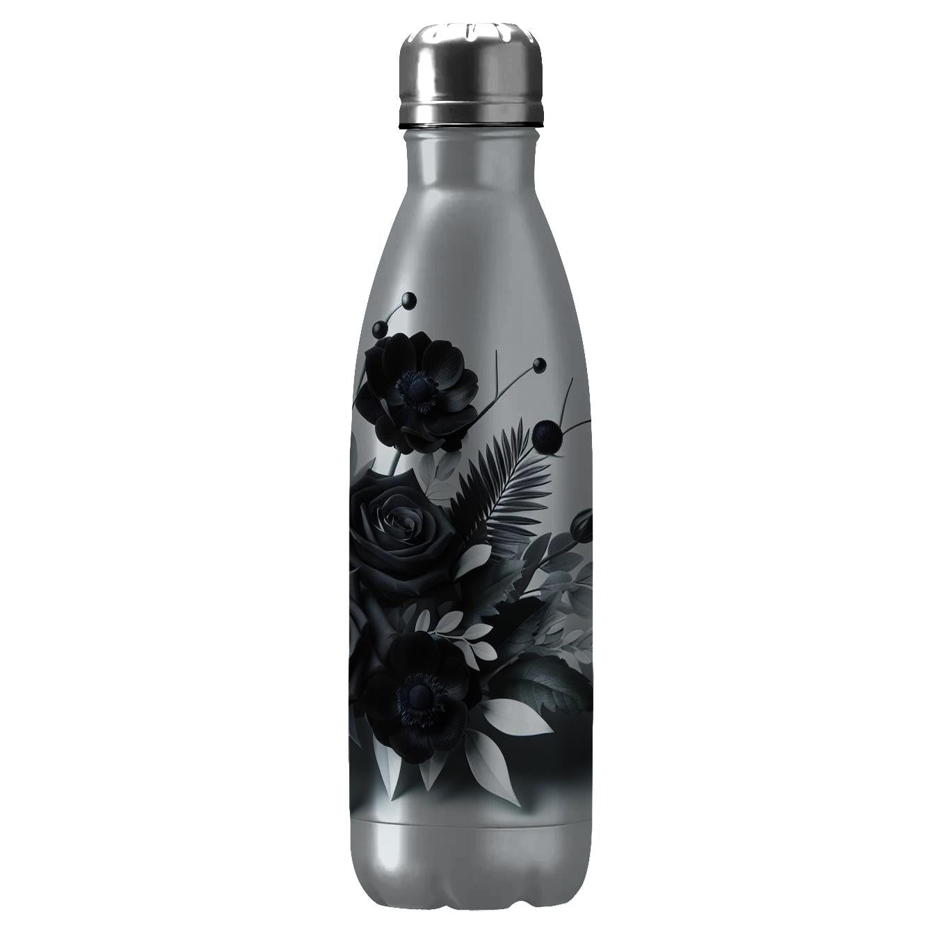 Chic Black And White Florals Insulated Tumblers