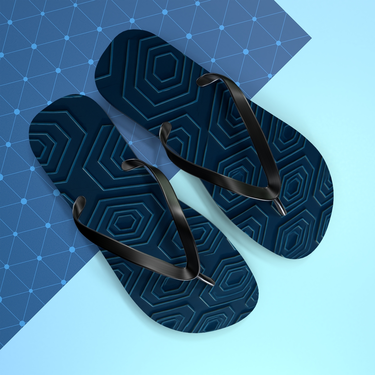 Orbital Hex Cascade trendy printed flip flops