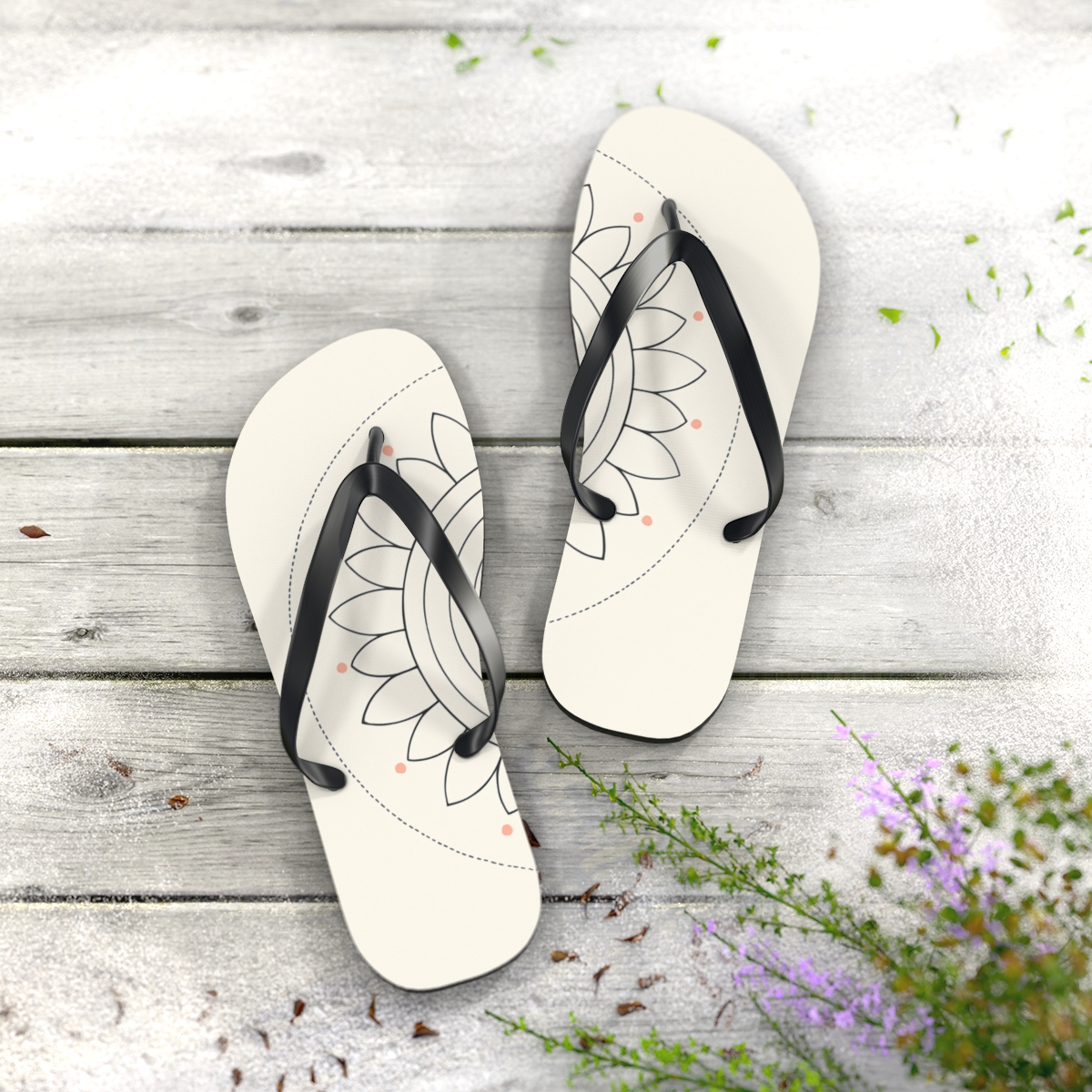 Minimal Orbit Petal Dial custom flip flops