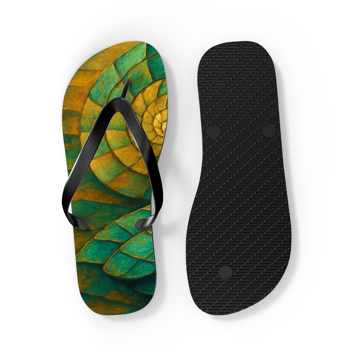 Golden Spiral Shores Flip Flops