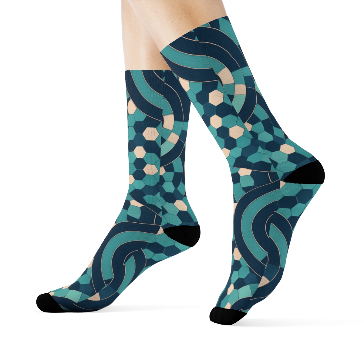 Orbital Mosaic Wavefield custom socks