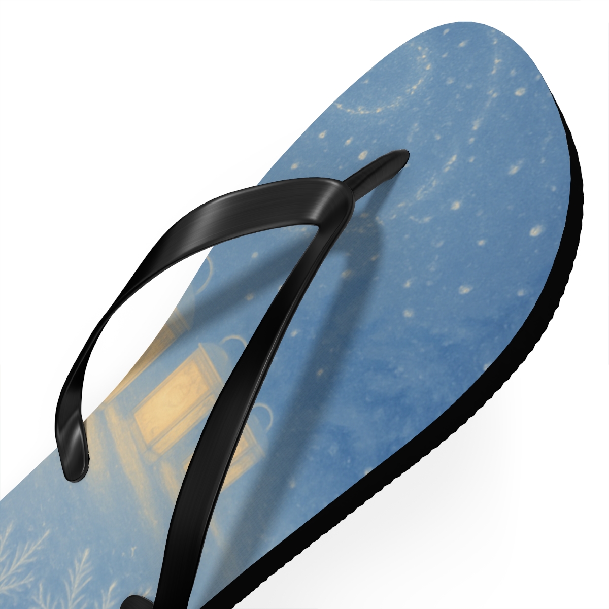 Winter Lantern Frost Waltz colorful rubber flip flops