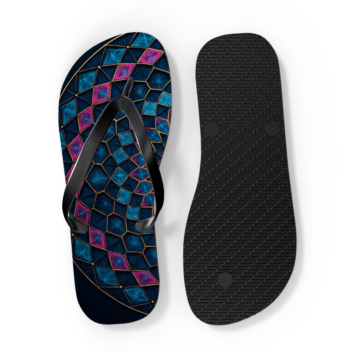 Prismatic Orbit Lattice comfortable casual flip flops