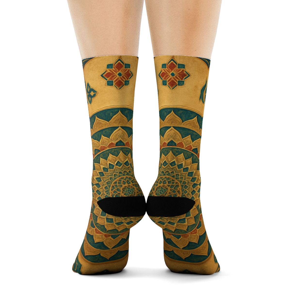 Fractal Sunwheel Mosaic personalized cozy socks