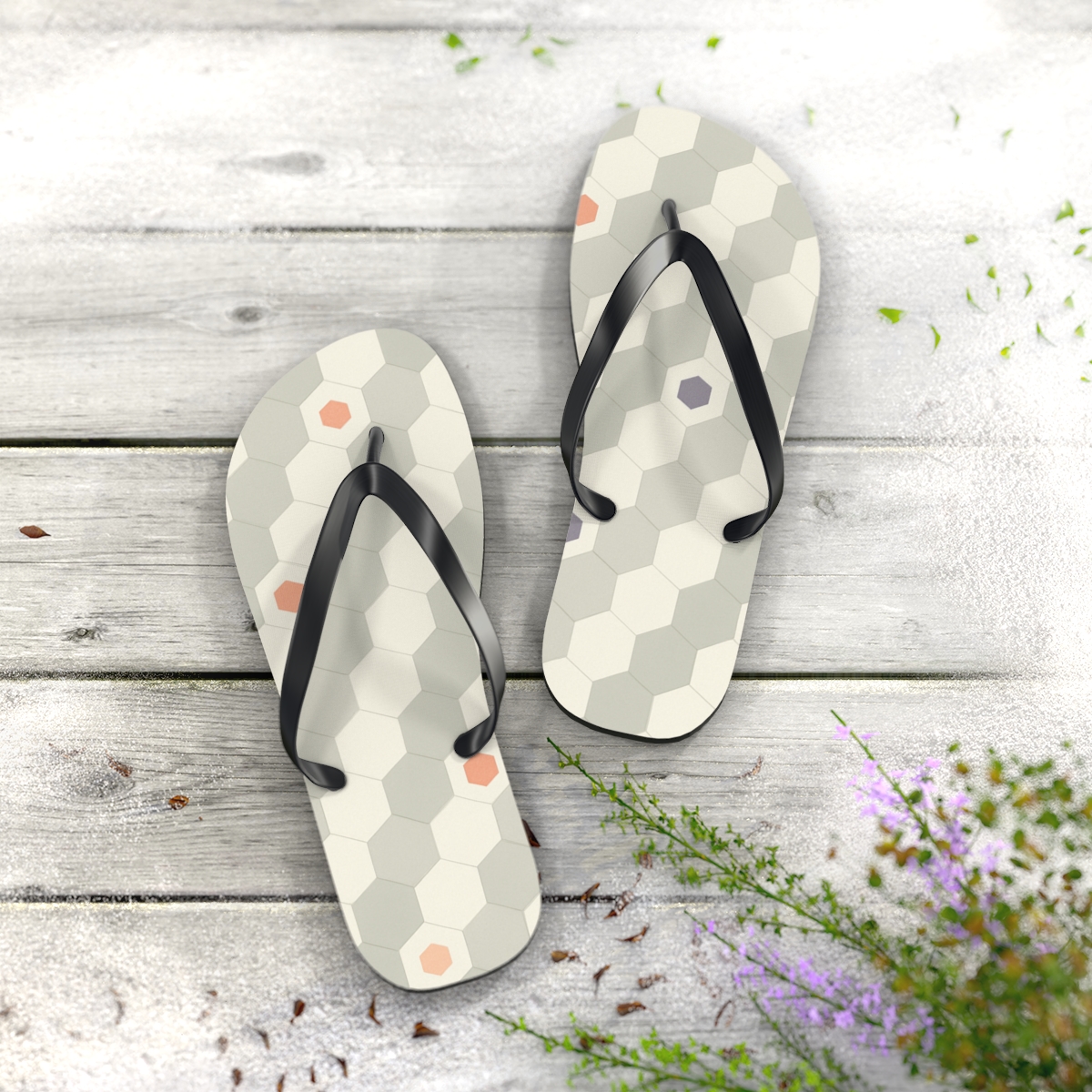 Hex Pulse Microtile Gradient designer logo flip flops