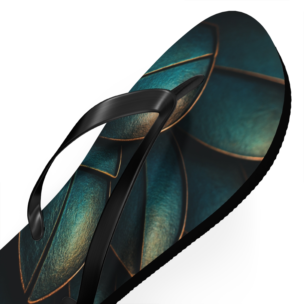 Iridescent Beetle Mosaic personalized beach flip flops