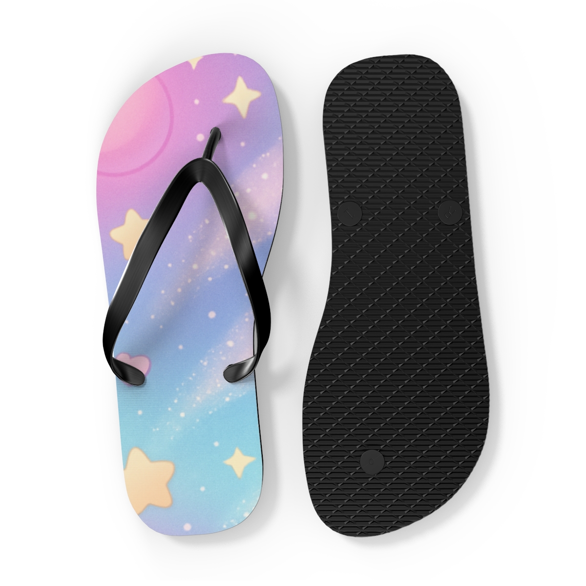 Cosmic Macaron Meteor Shower soft sole flip flops