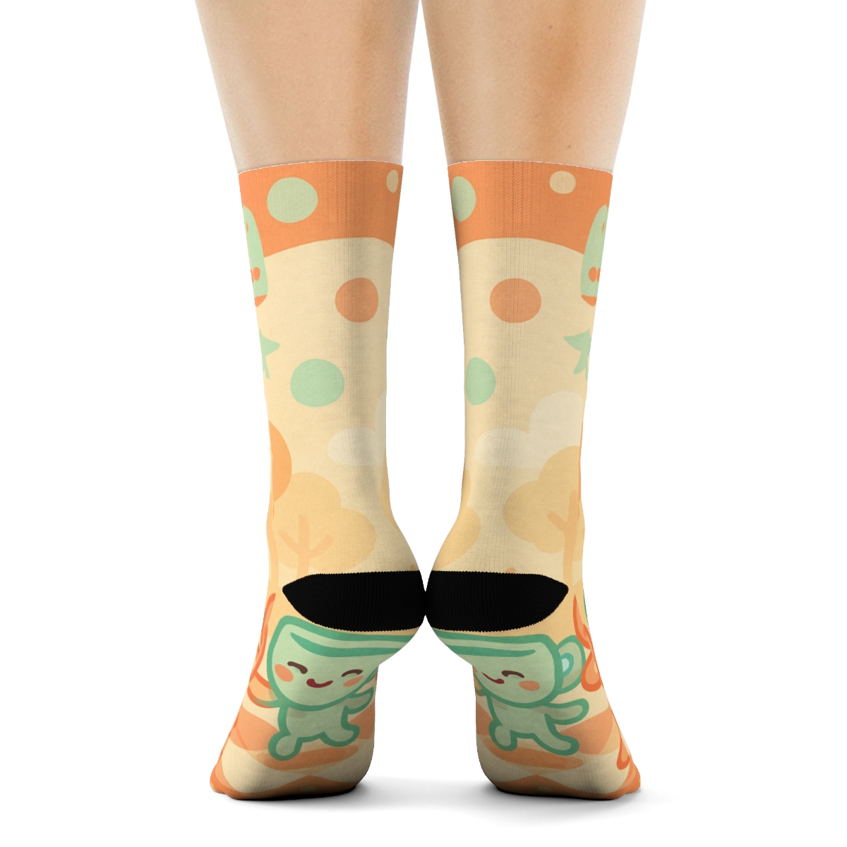Peachy Polka Pals comfortable cotton socks