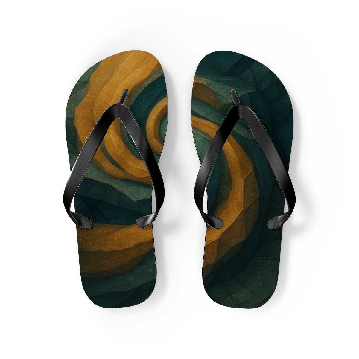 Golden Vein Harmony Flip Flops