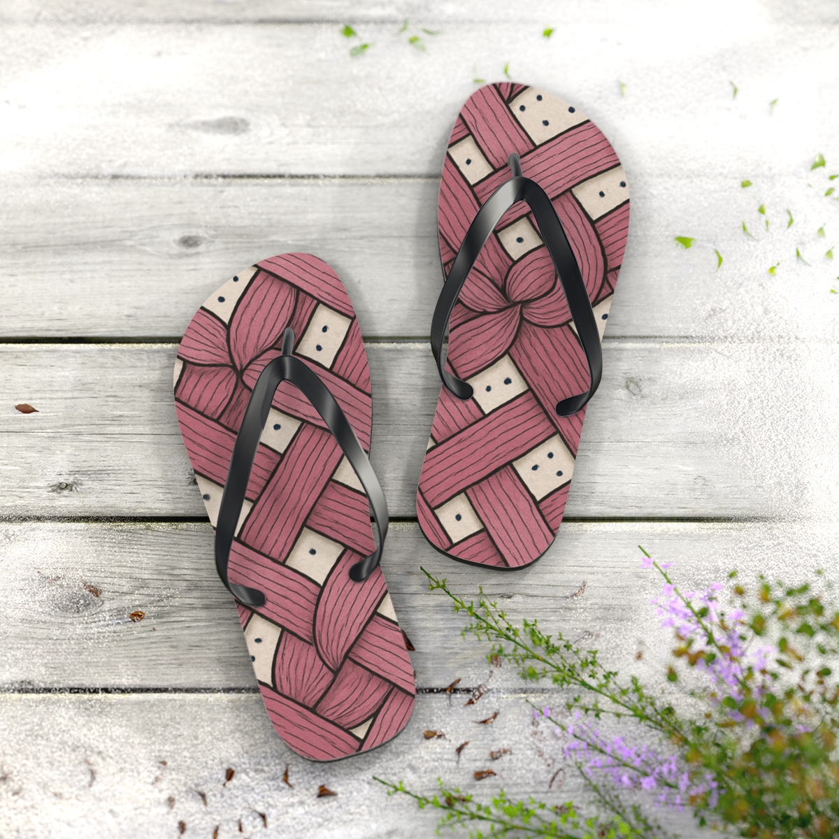 Camellia Line Weave Spectrum trendy printed flip flops