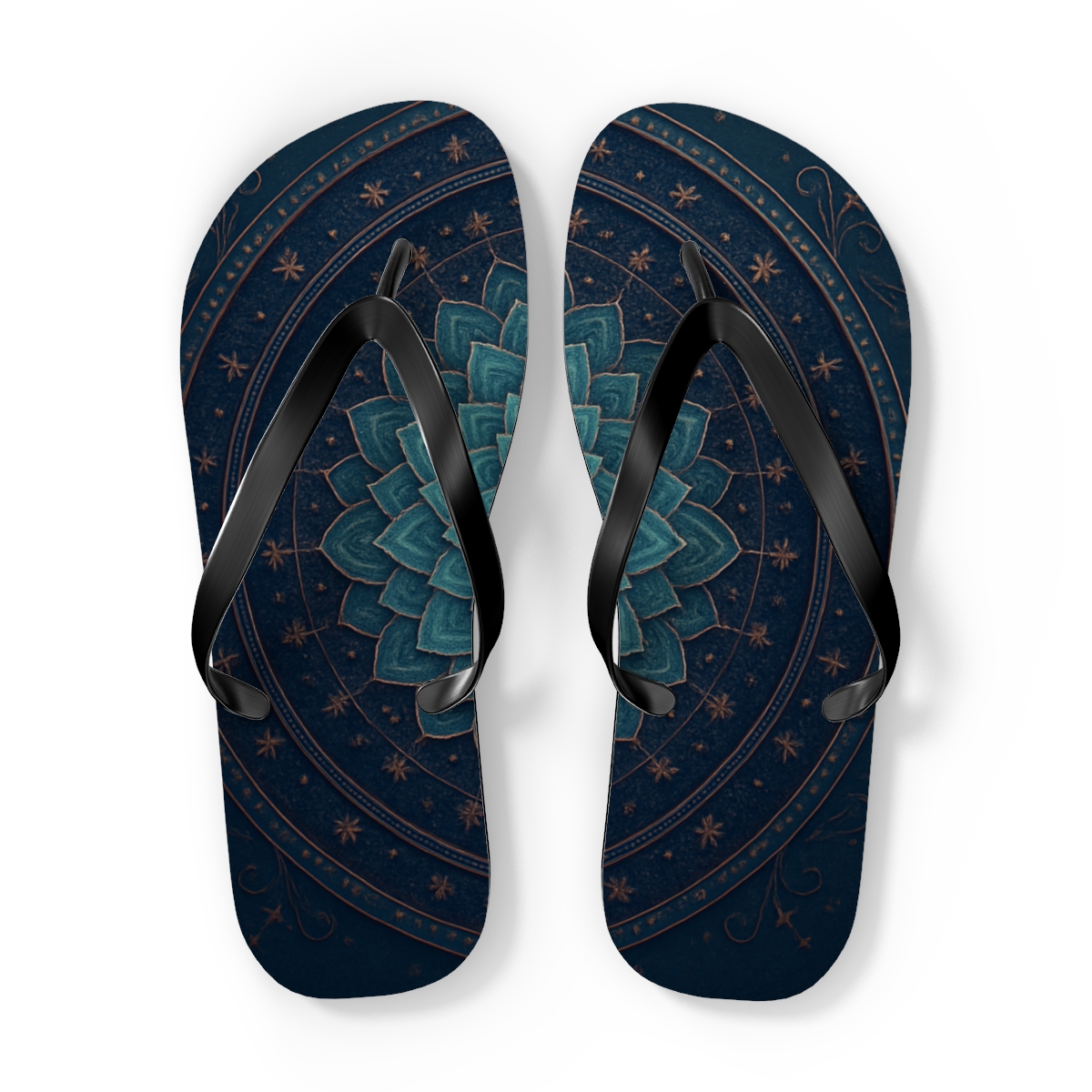 Fractal Petal Constellation unique graphic flip flops