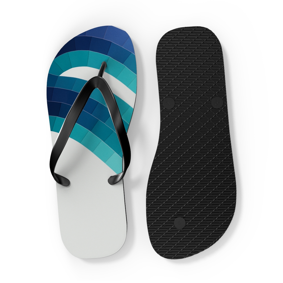Segmented Arc Cascade personalized beach flip flops