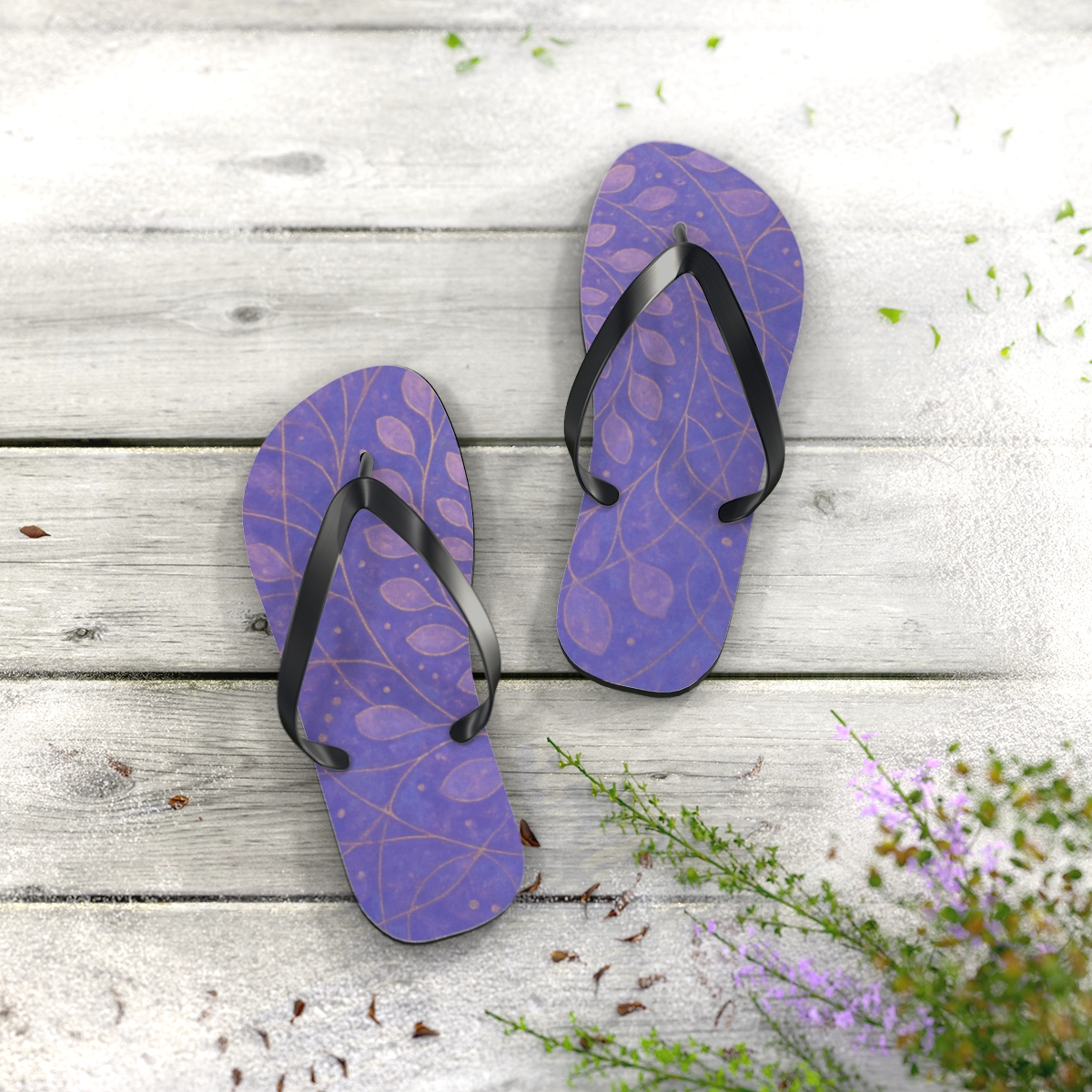 Lavender Bloom Reverie Flip Flops