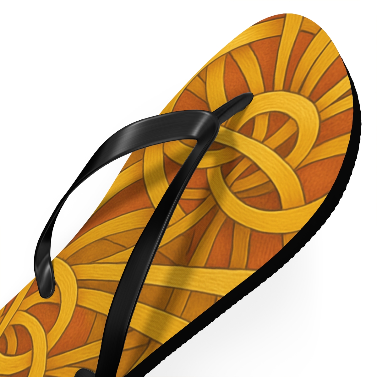 Marigold Fractal Weave designer logo flip flops