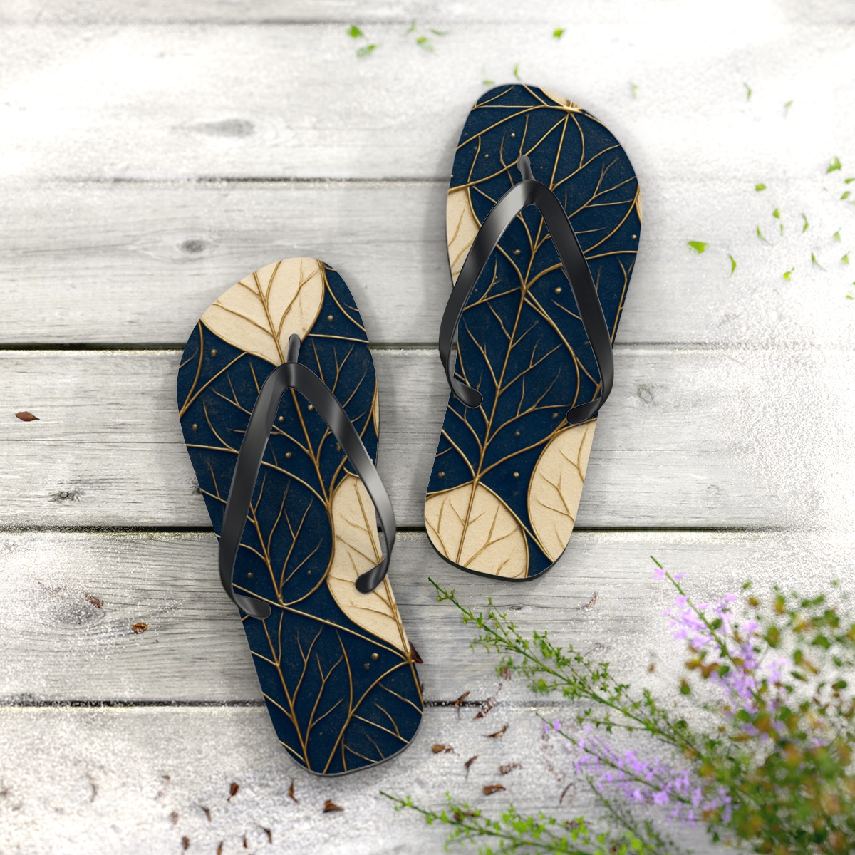 Orchid Vein Interlace custom flip flops