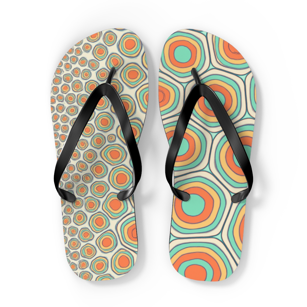 Prismatic Foam Cell Tessellation unique graphic flip flops