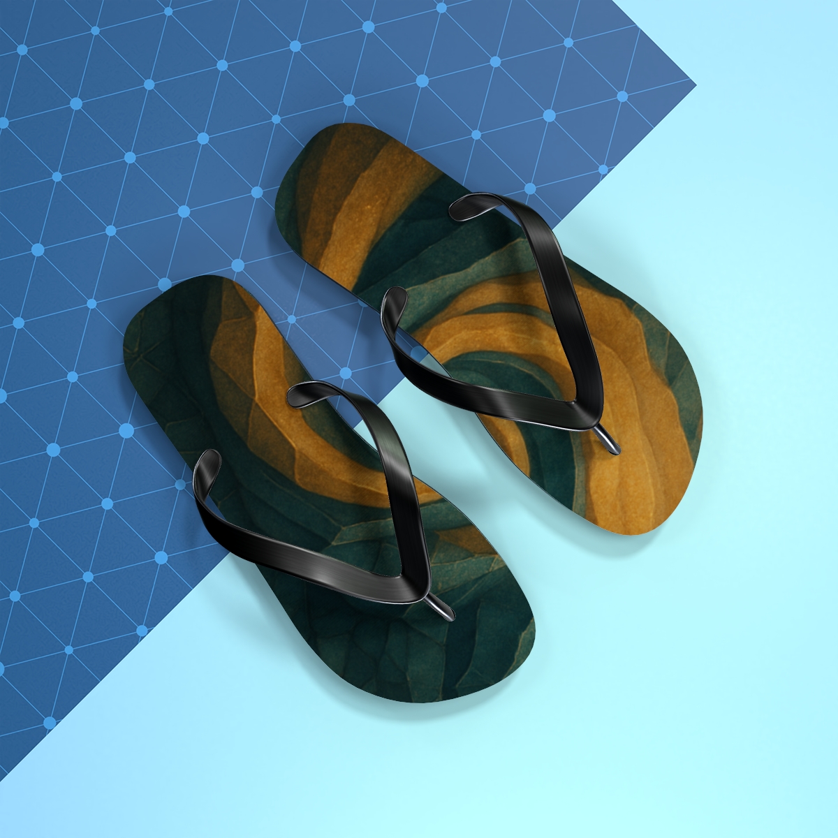 Golden Vein Harmony Flip Flops