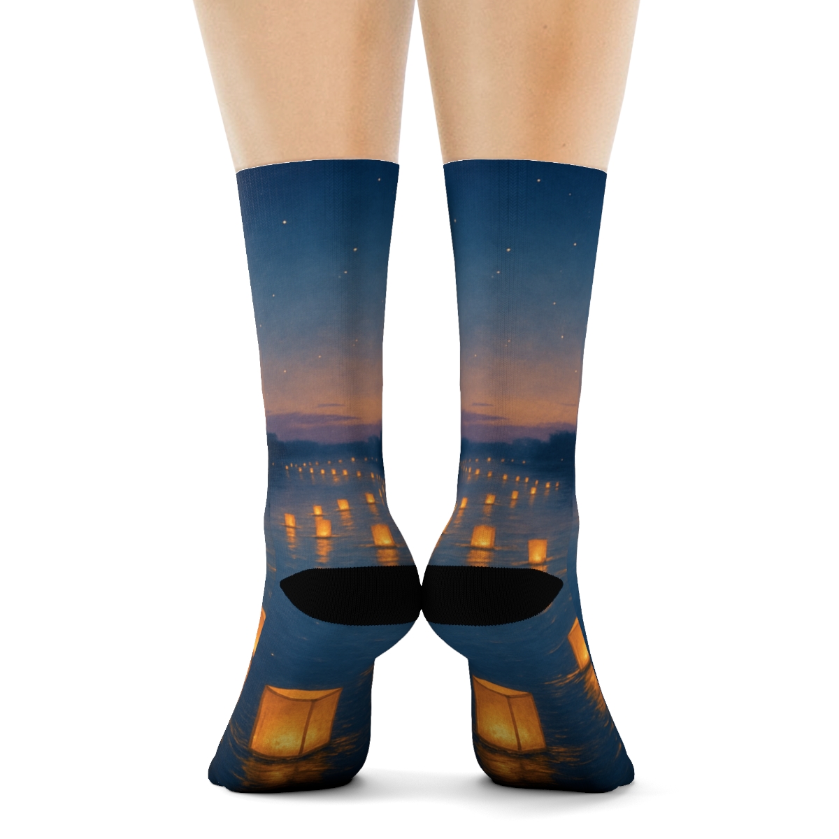 Midsummer Lantern Tide designer logo socks
