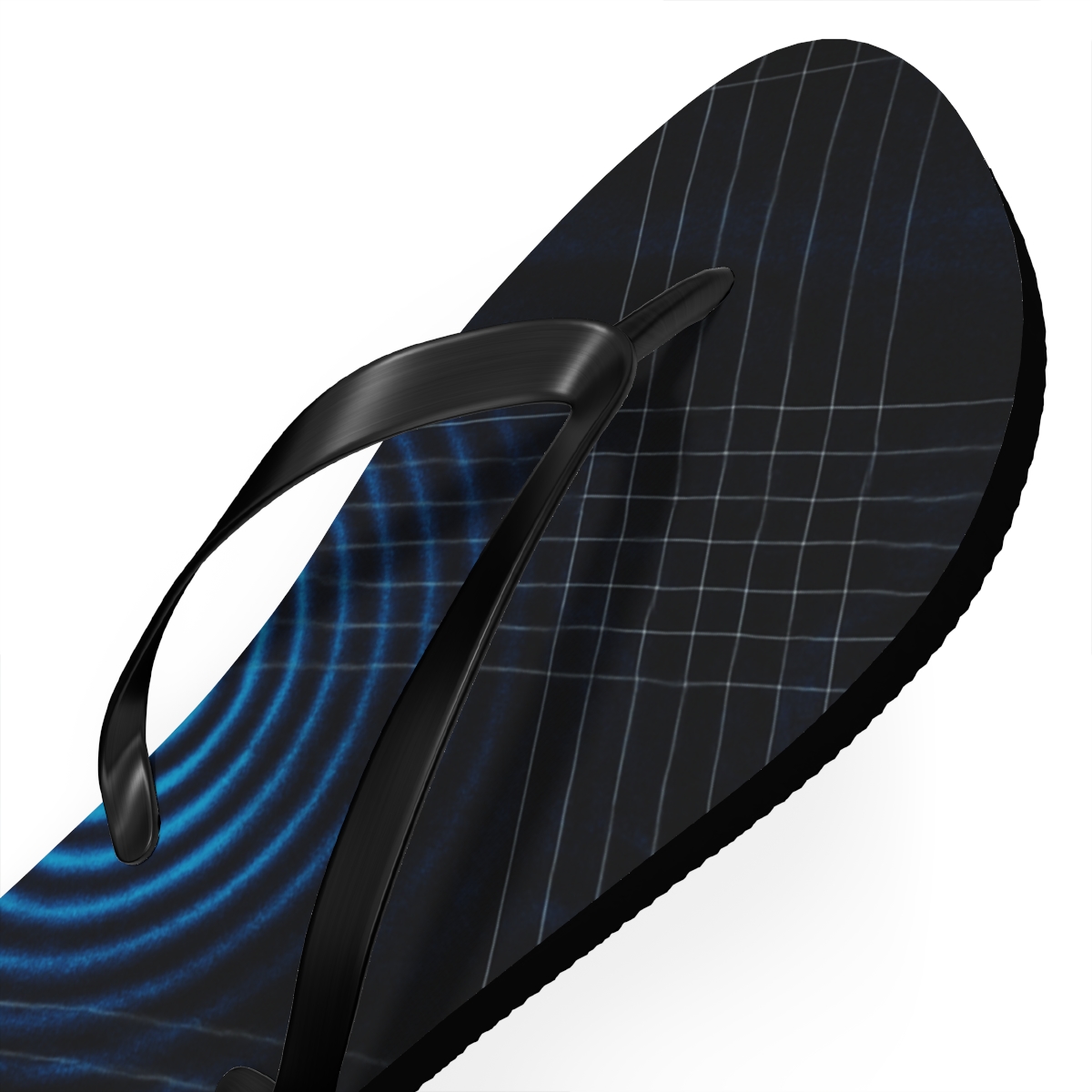 Moire Orbit Overprint designer logo flip flops