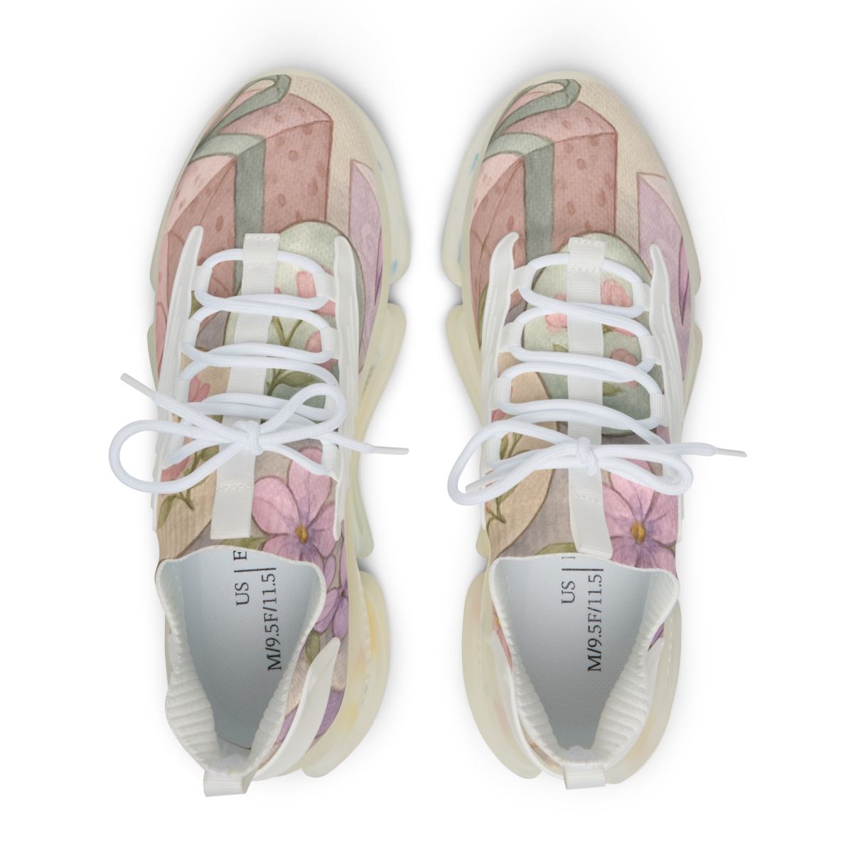 Spring Eggshell Bloom Tableau stylish casual sneakers