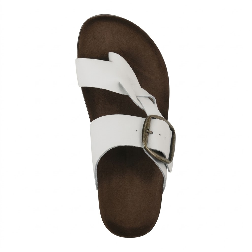 Braided Strap Casual Footbed Leather Sandals for Women