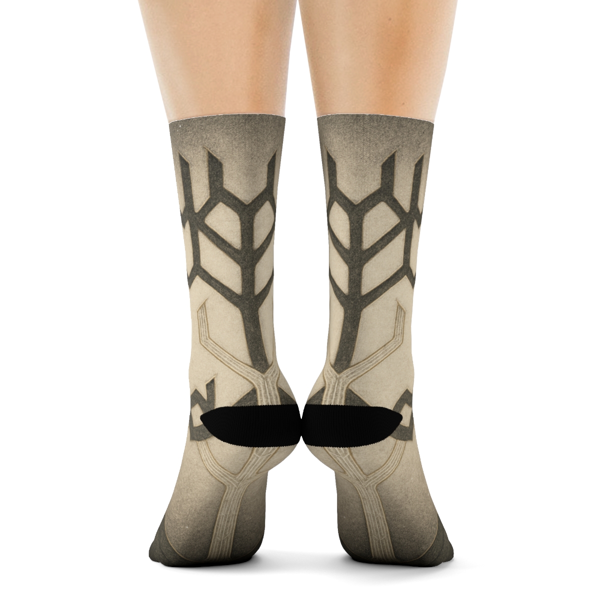 Antlered Signal Lattice comfortable cotton socks