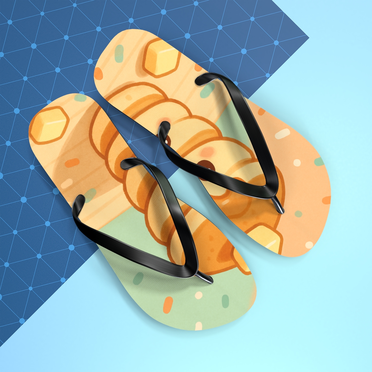 Sunny Snacktime Delight Flip Flops