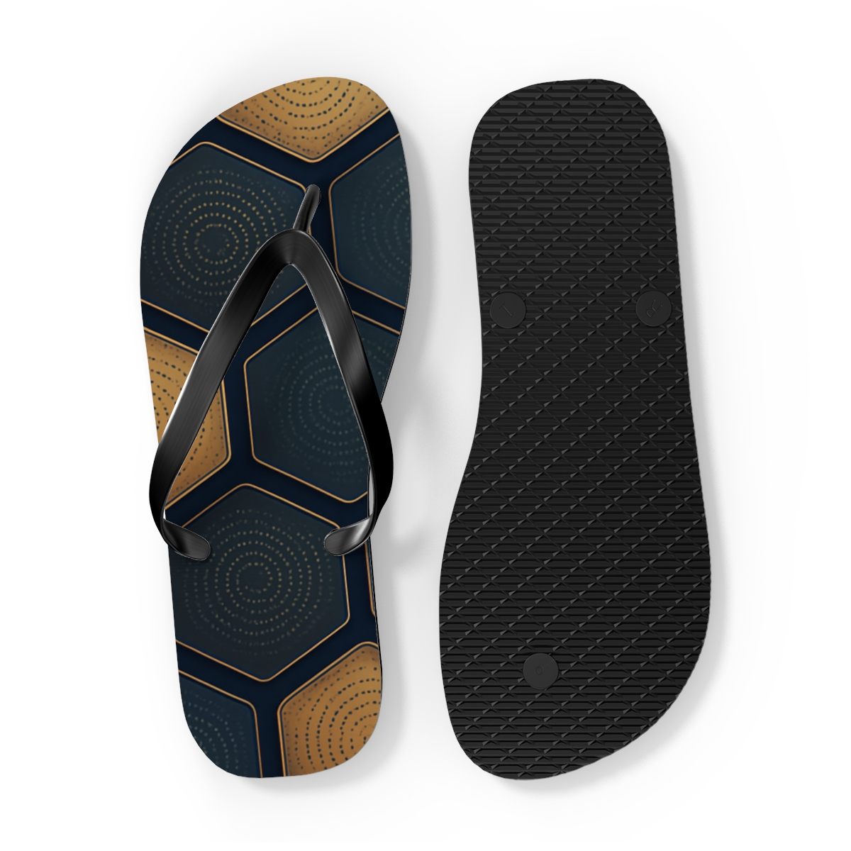 Hex Pulse Constellation Tiling designer logo flip flops
