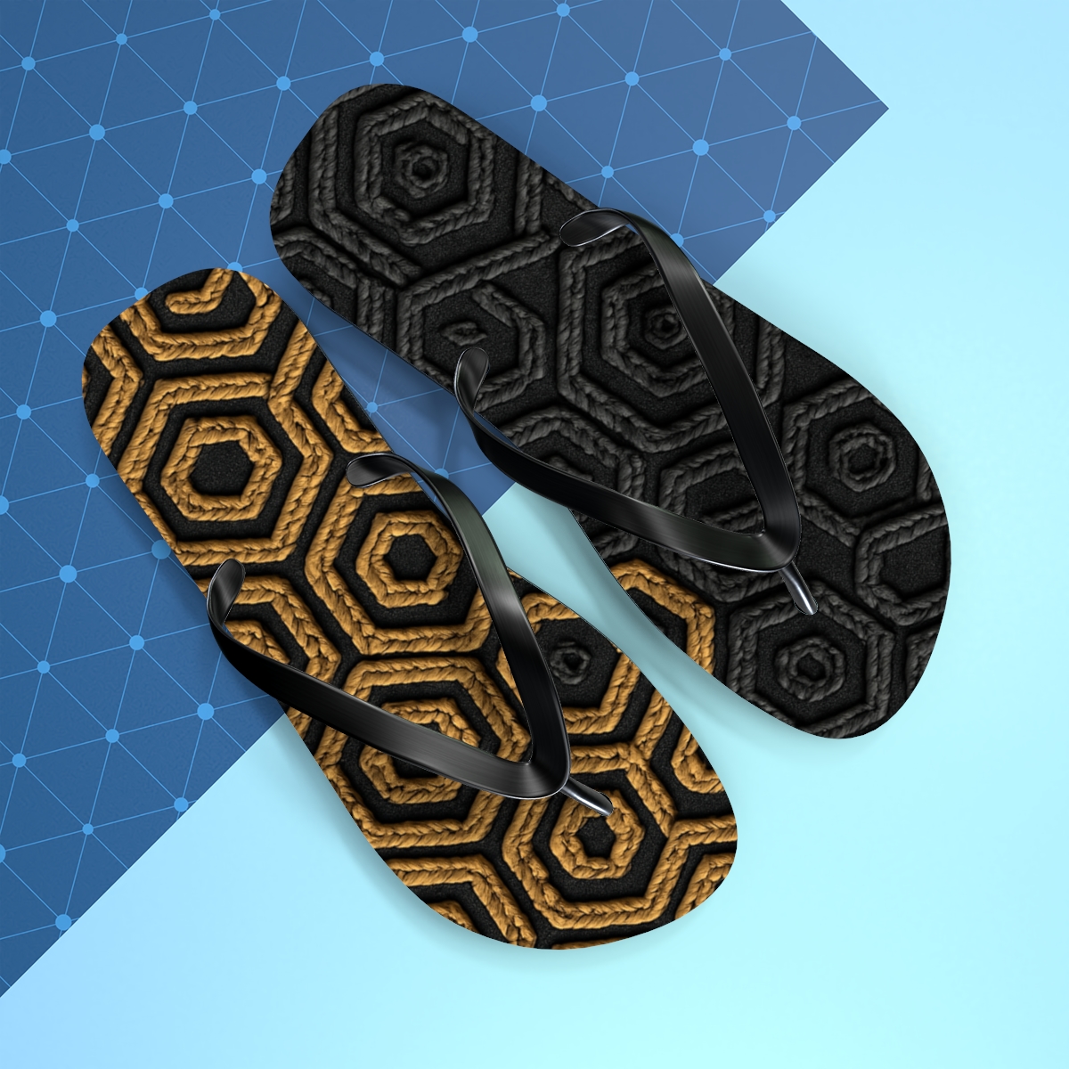 Hex Weave Gradient Tessellation stylish summer flip flops