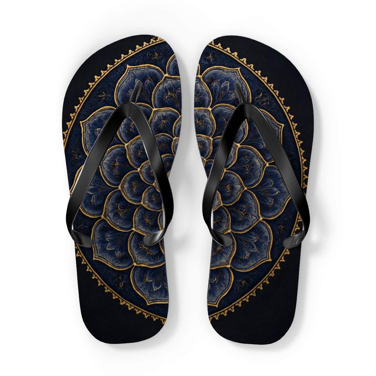 Midnight Spiral Rosette Engine comfortable casual flip flops