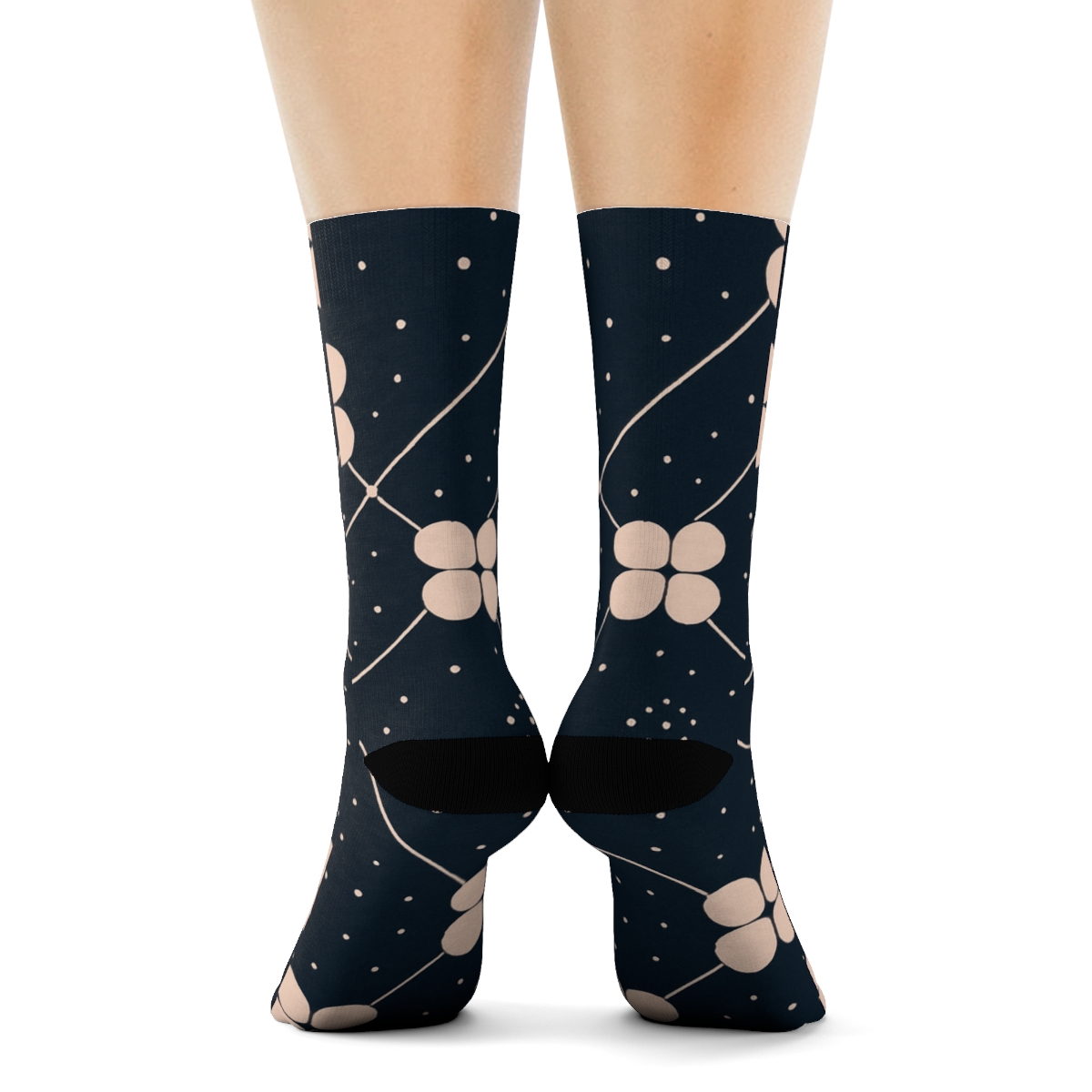 Camellia Lattice Constellation unique printed sockscustom socks