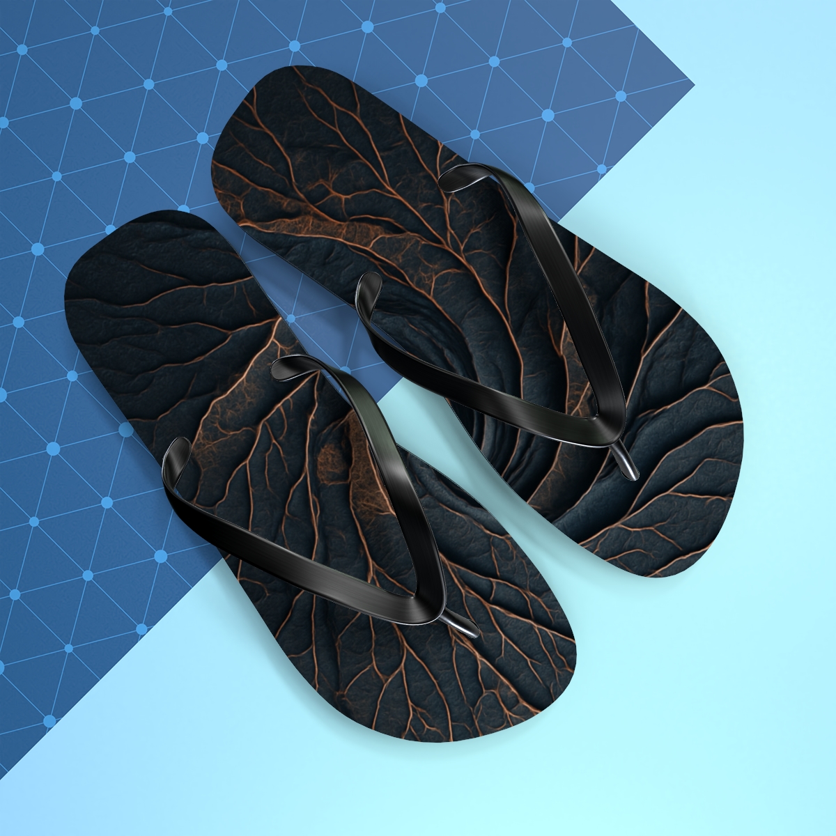 Vortex Vein Lattice unique graphic flip flops