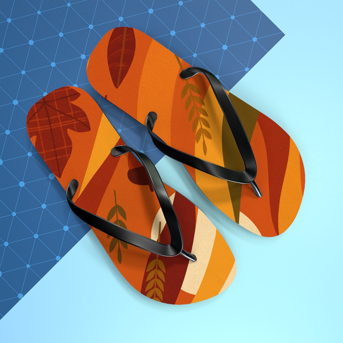 Harvest Moon Ribbon Parade designer logo flip flops