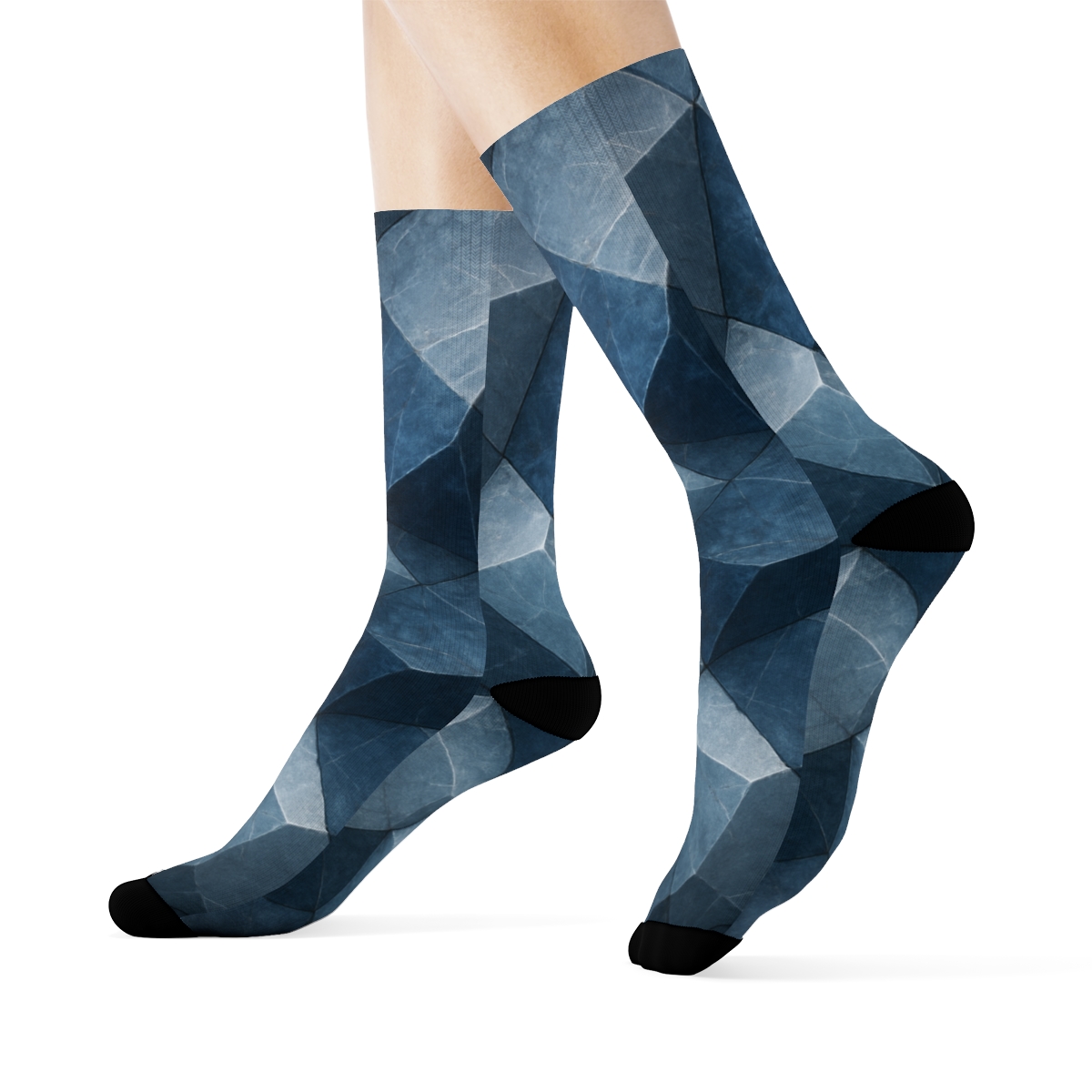 Mineral Facet Tessellation Drift unique printed sockscustom socks