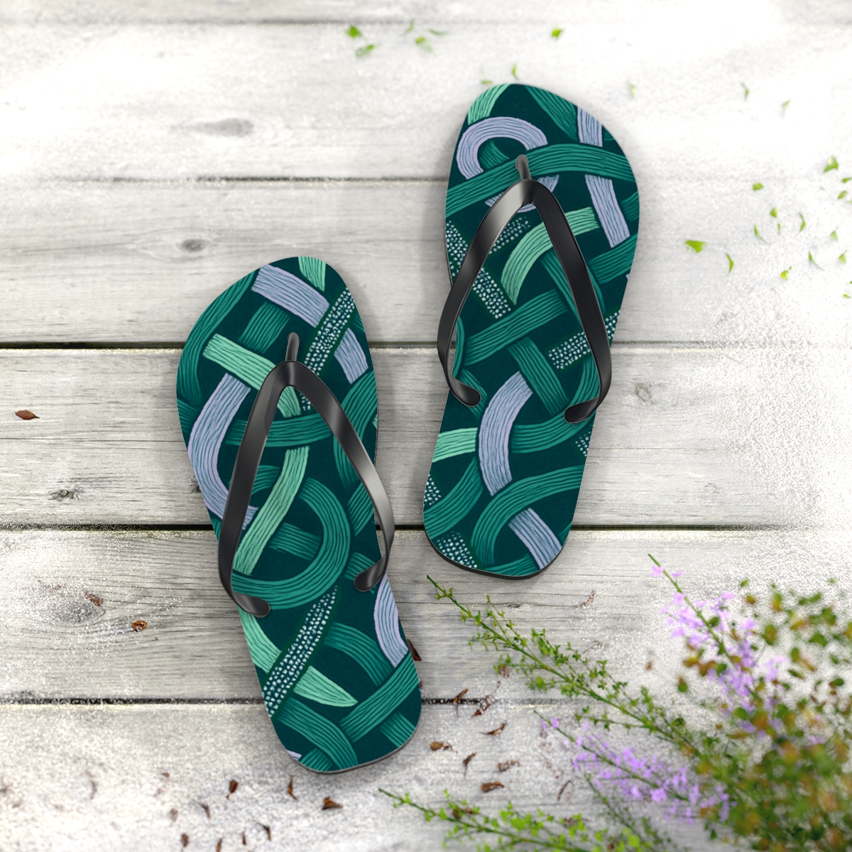 Orchid Ribbon Tessellation comfortable casual flip flops