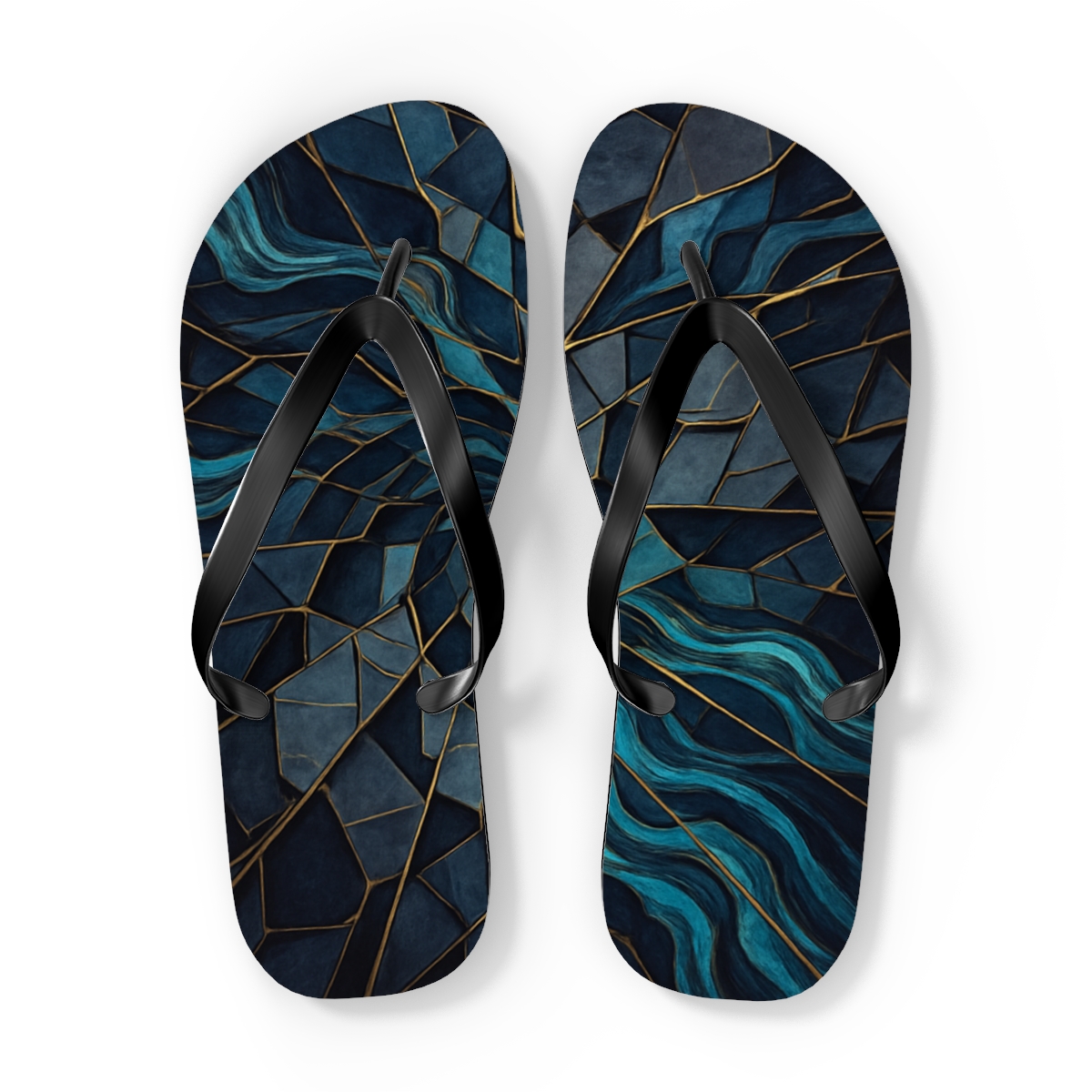 Ocean Currents Mosaic Flip Flops