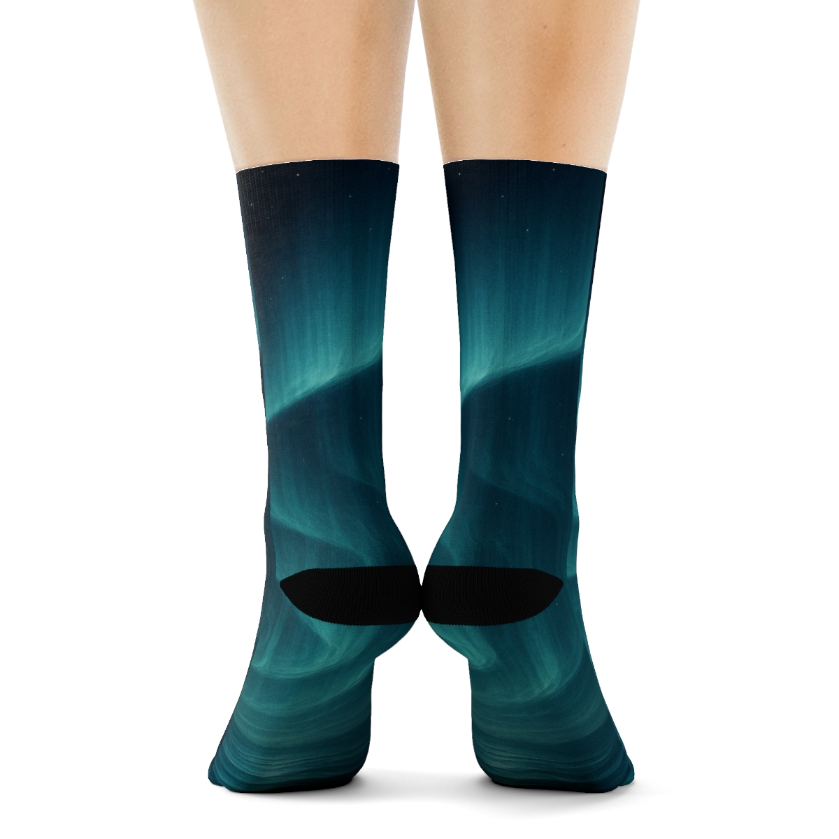 Striated Aurora Veil designer logo socks