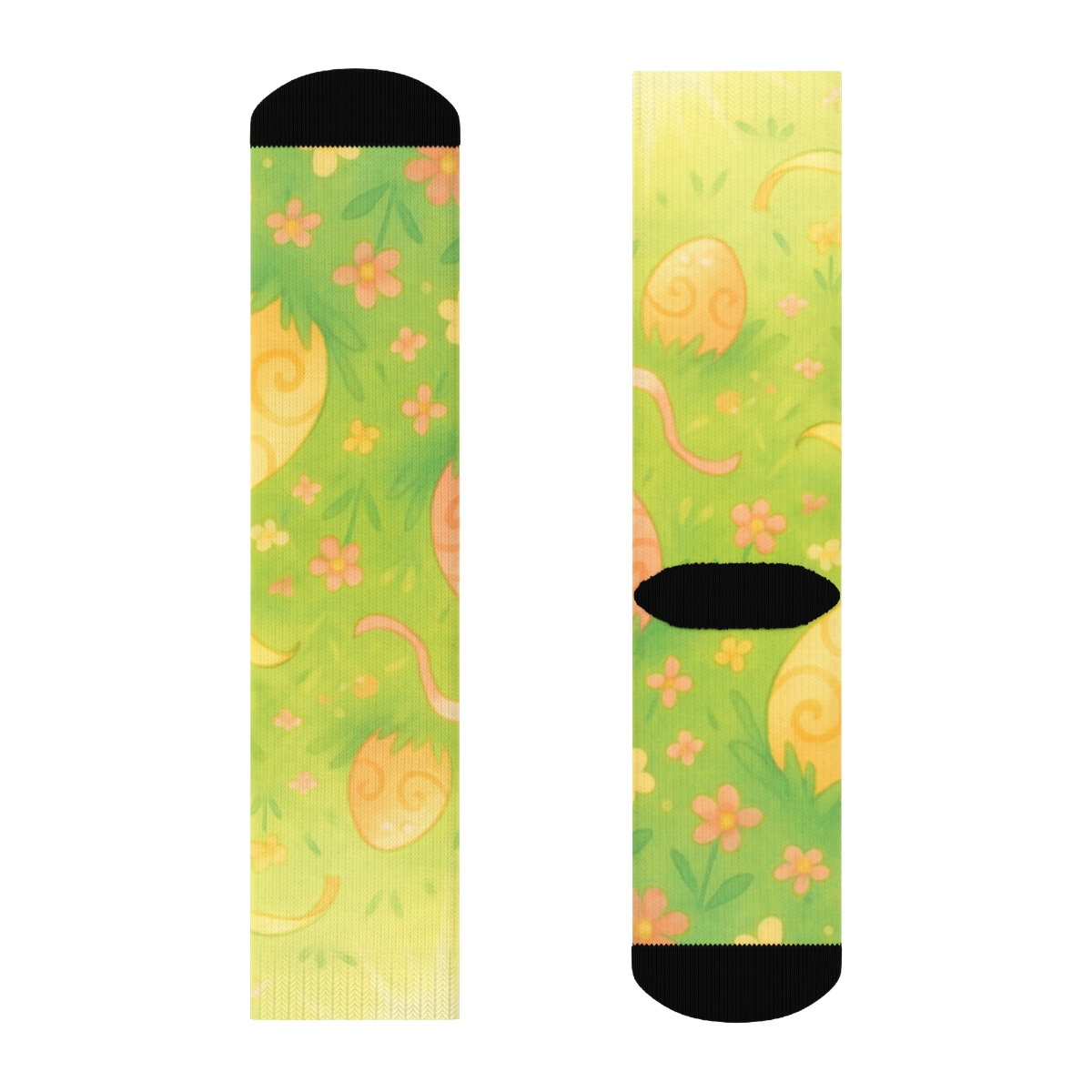 Spring Ribbon Egg Meadow unique printed sockscustom socks