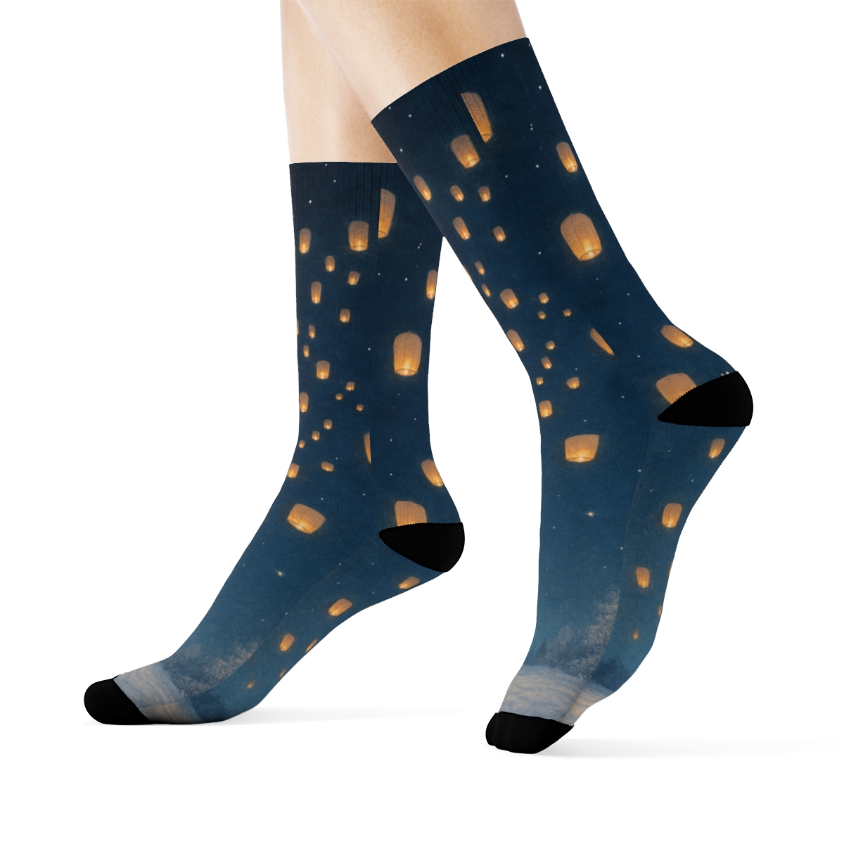 Winter Lantern Constellation unique printed sockscustom socks