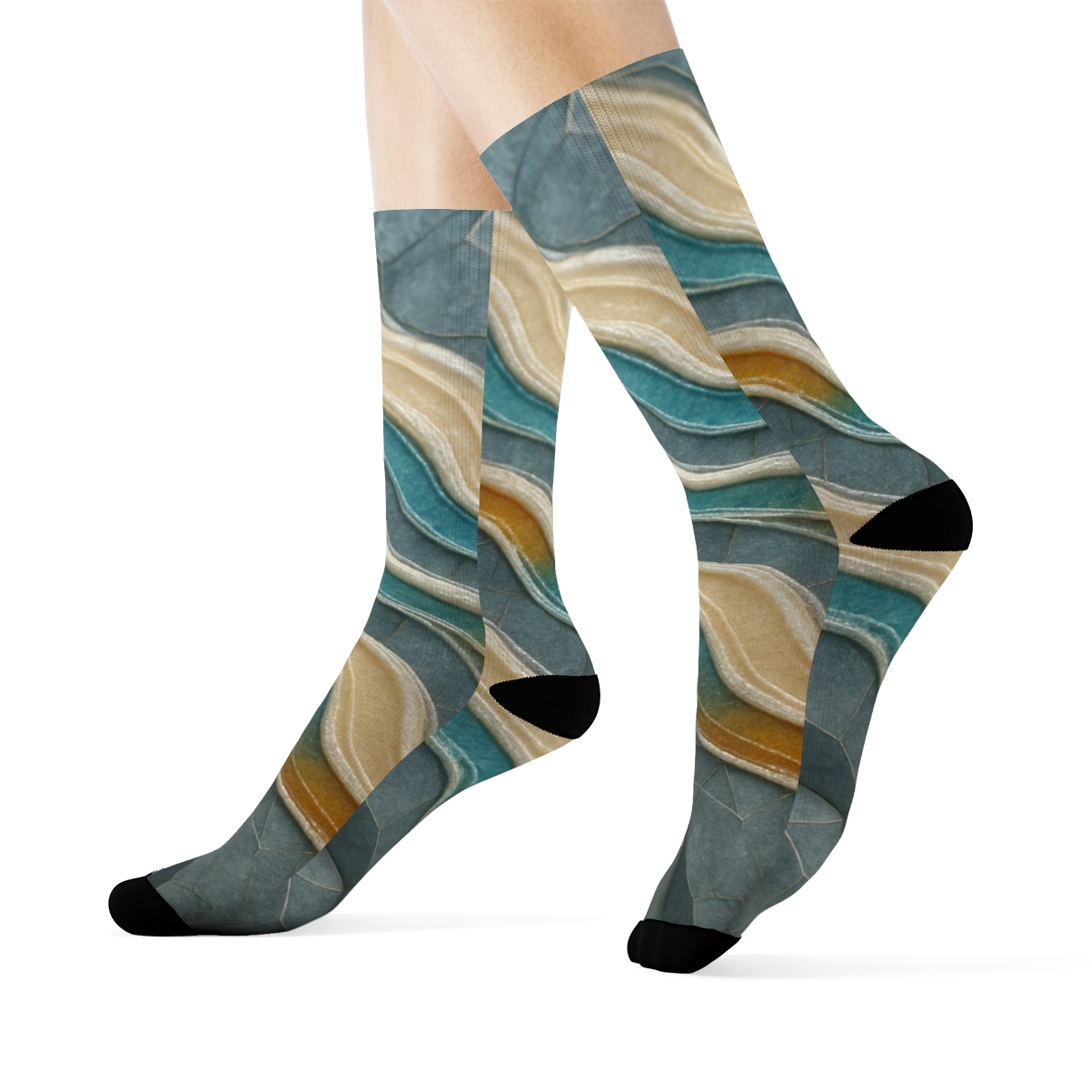 Mineral Facet Tide Weave personalized cozy socks