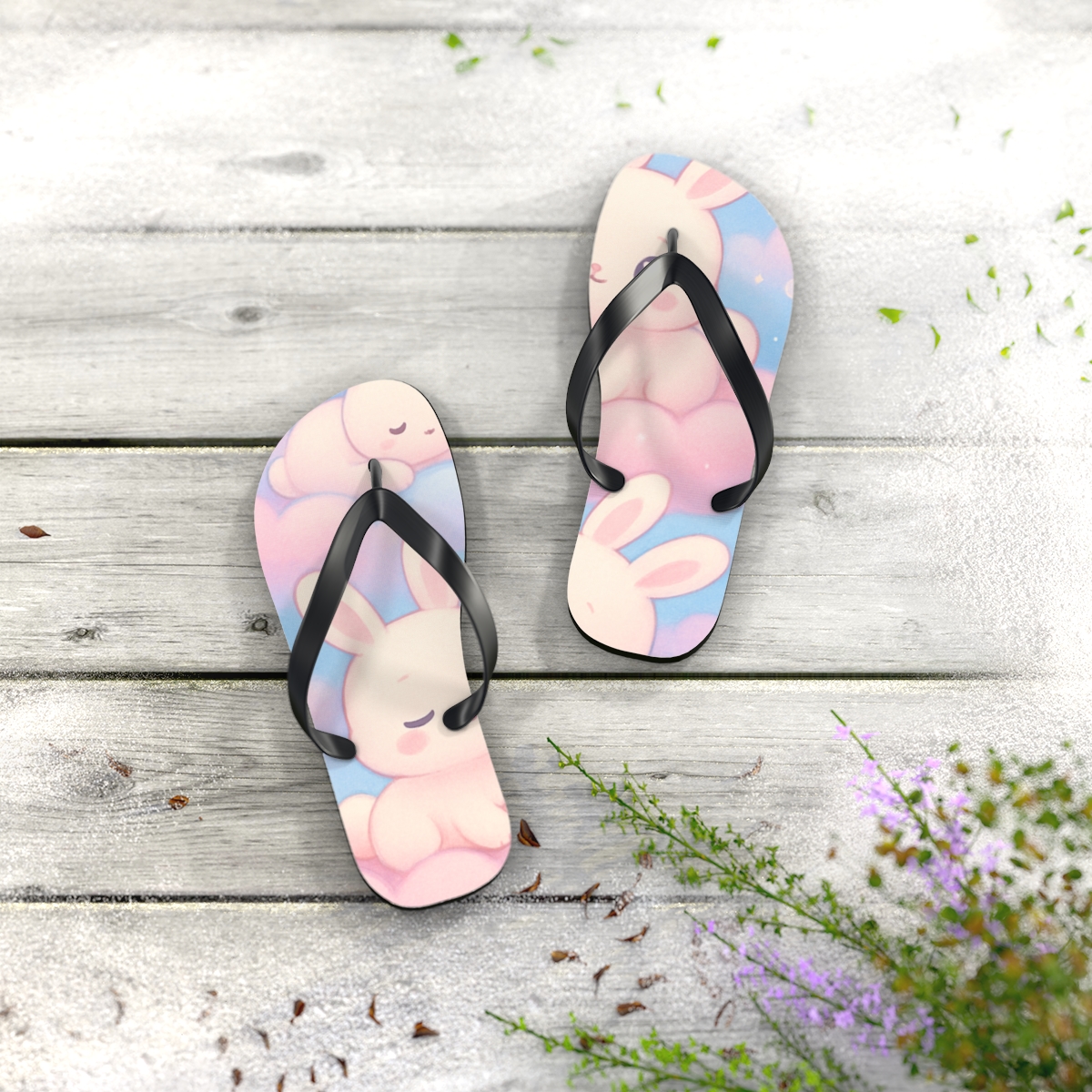 Pastel Dreamscape Flip Flops