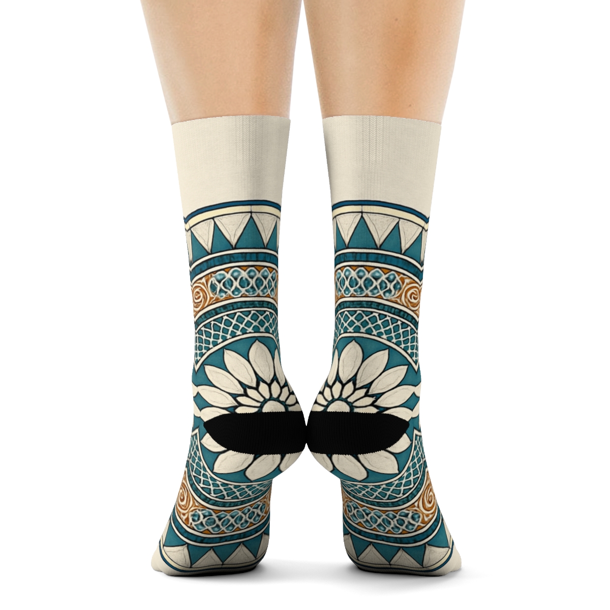 Luminous Lattice Rosette comfortable cotton socks